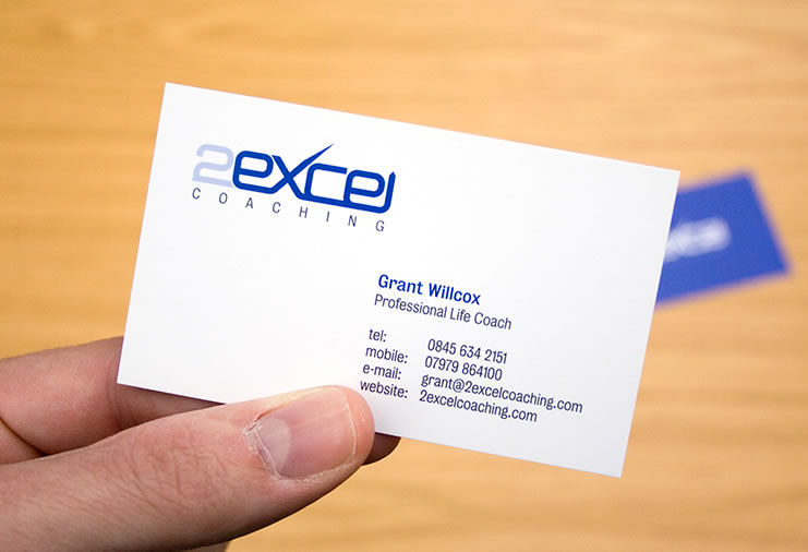 Front business card design for 2Excel Coaching