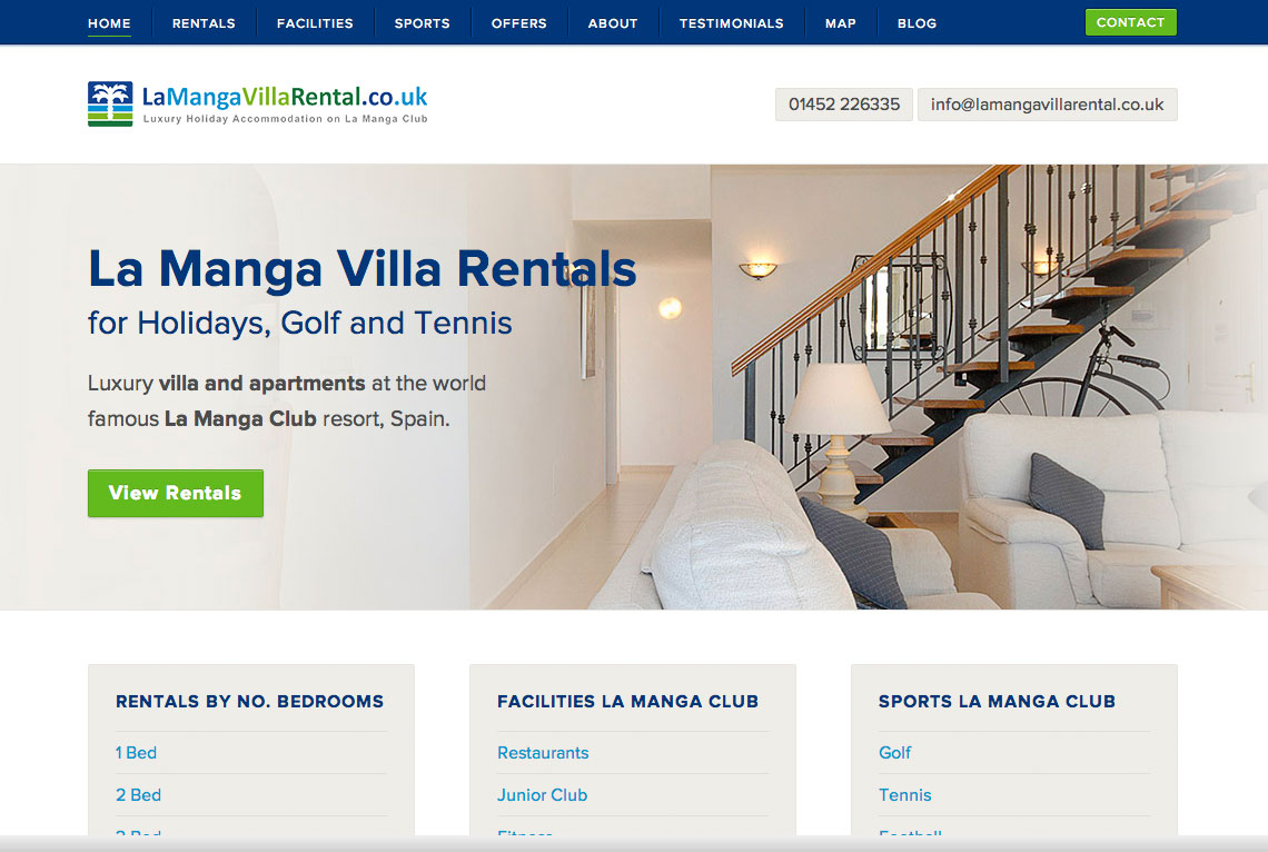 La Manga Villa Rental La Manga Villa Rental - Custom WordPress theme design