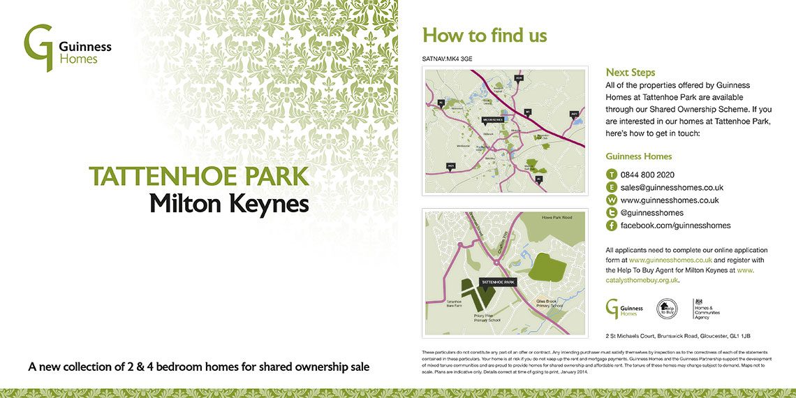 Guinness Homes Brochure design - Tattenhoe Park