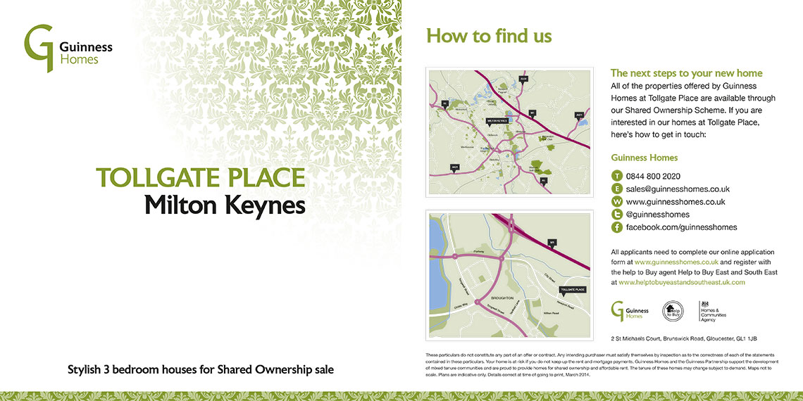 Guinness Homes Brochure design - Tollgate place