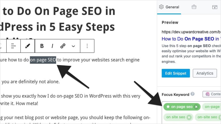 Optimising the body copy for SEO in WordPress with Rank Math