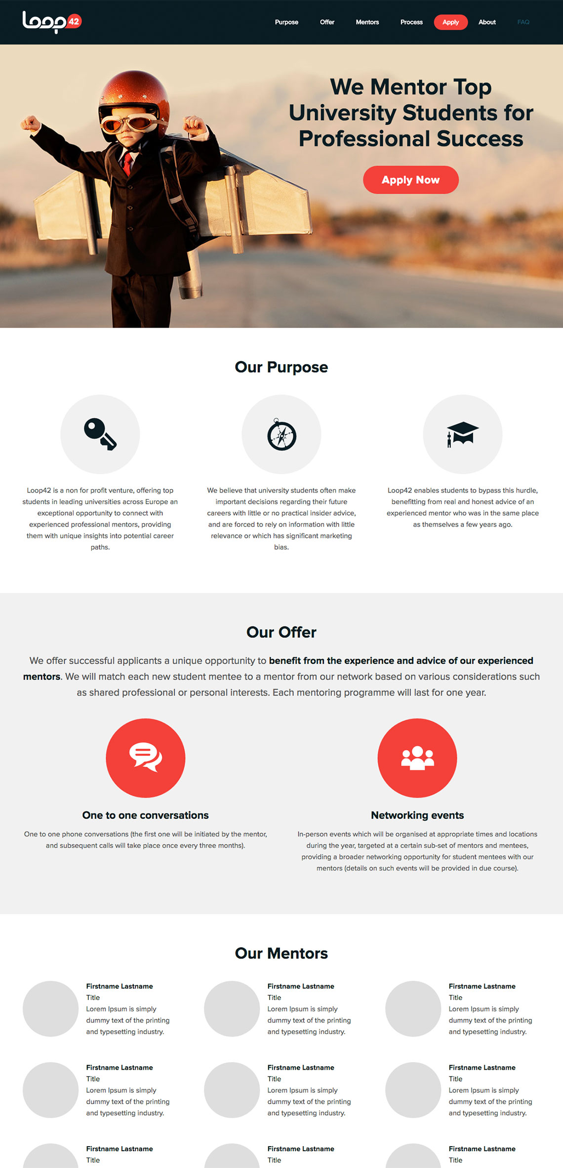 Loop 42 Loop42 single page website