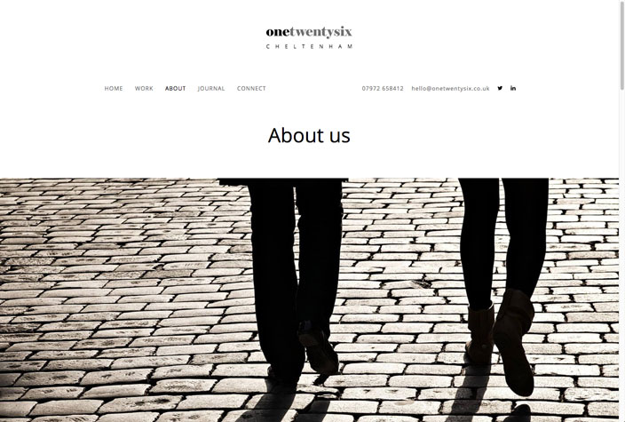 One Twenty Six One Twenty Six website about page