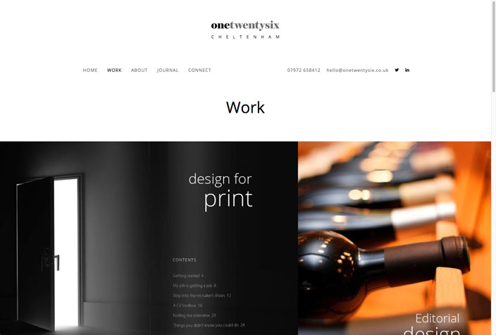 One Twenty Six One Twenty Six website work page
