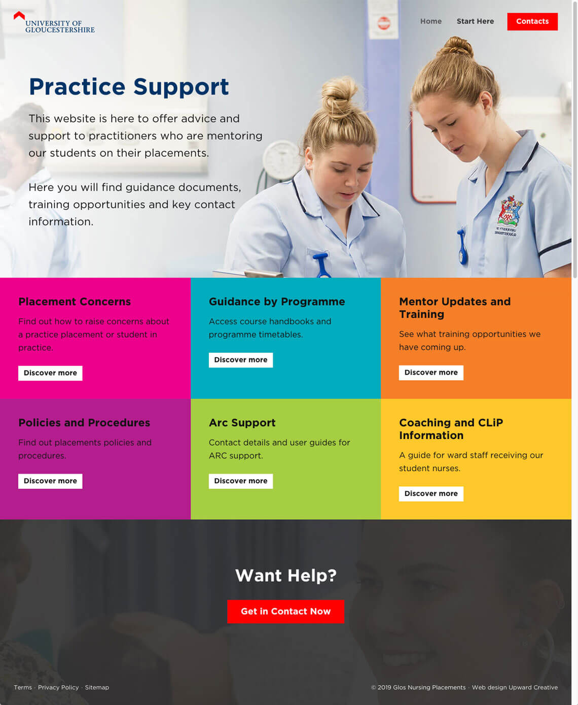 University of Gloucestershire University of Gloucestershire website homepage page design