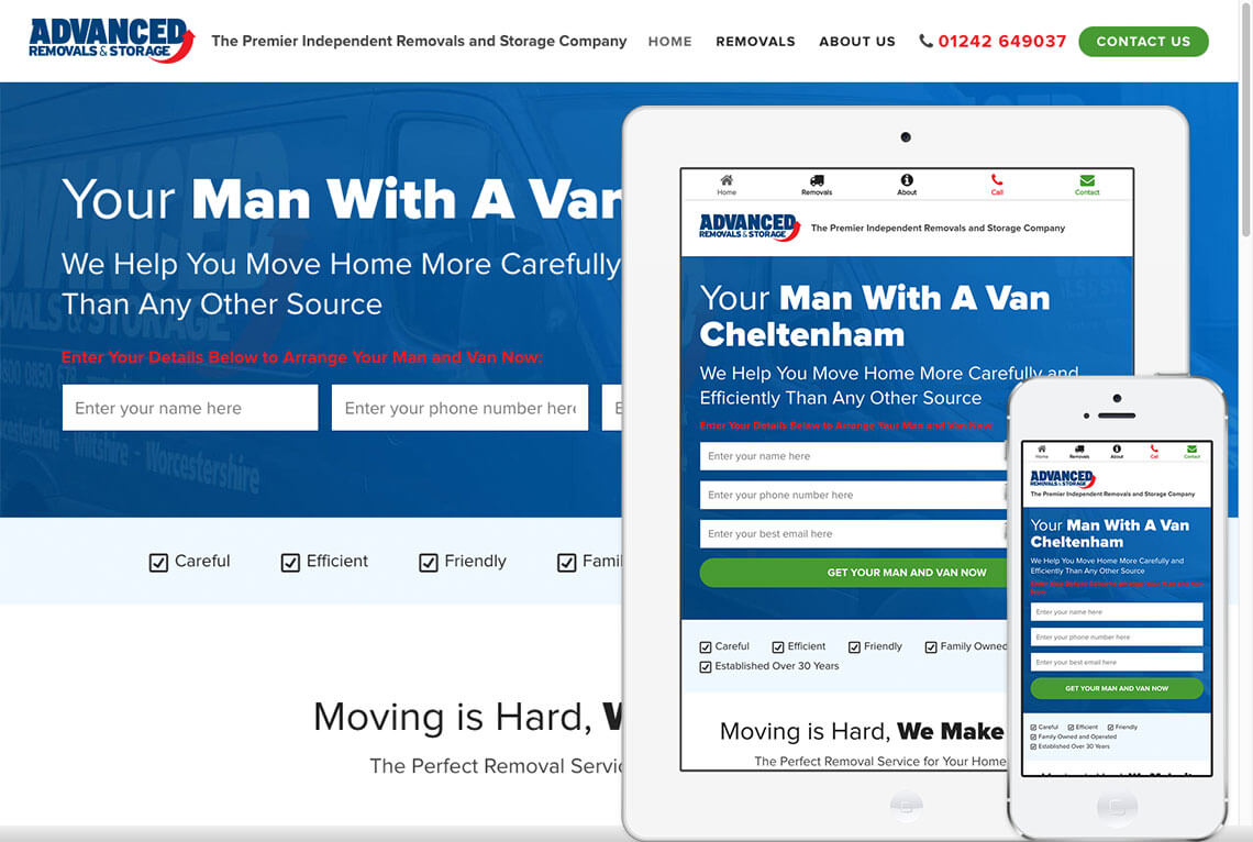 Advanced Removals Advanced Removals website design