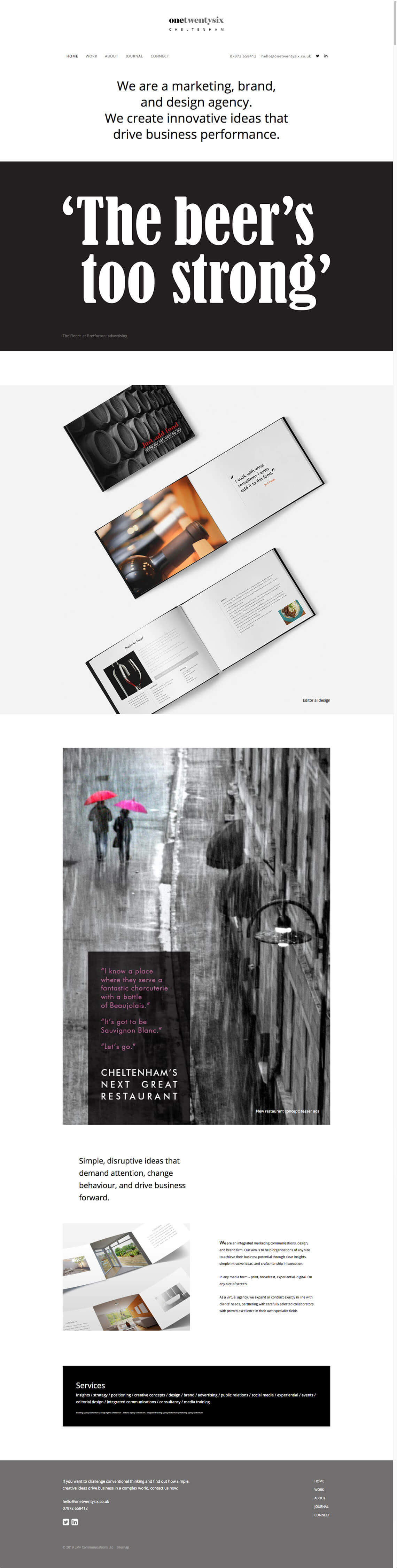 One Twenty Six One Twenty Six website homepage design