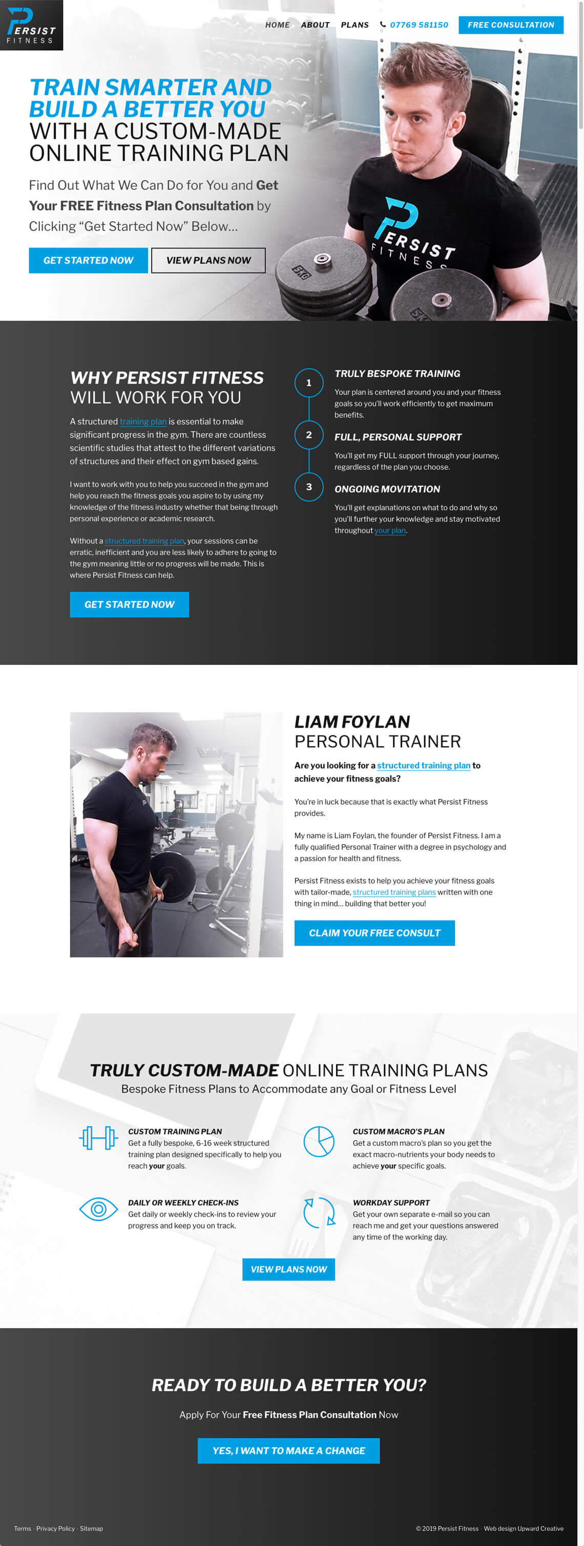 Persist Fitness Persist Fitness website homepage design