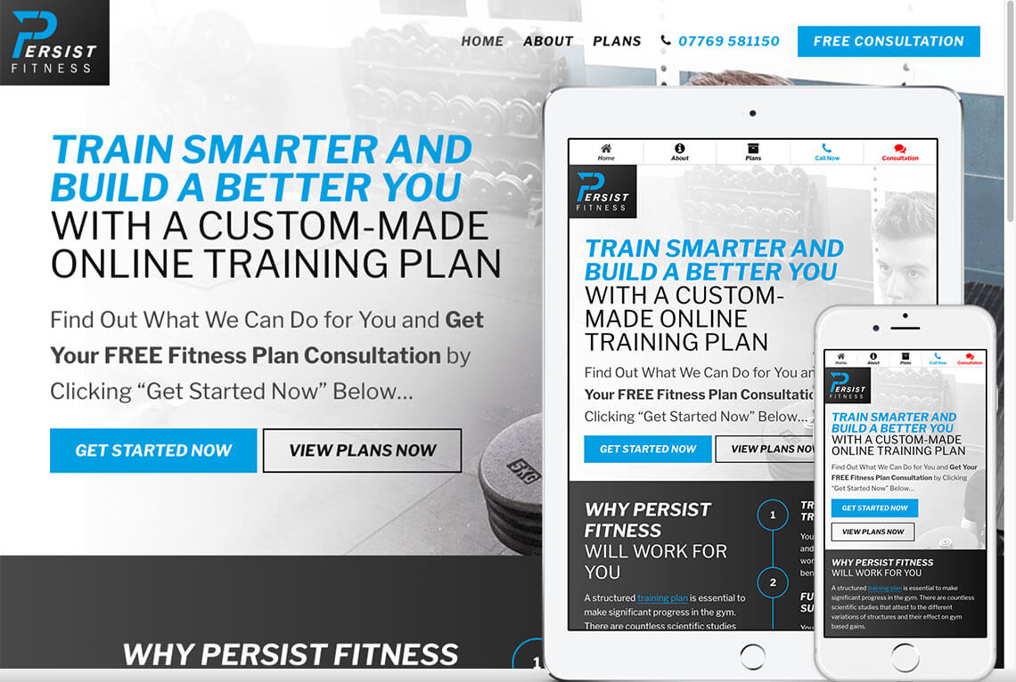 Persist Fitness Persist Fitness responsive web designs